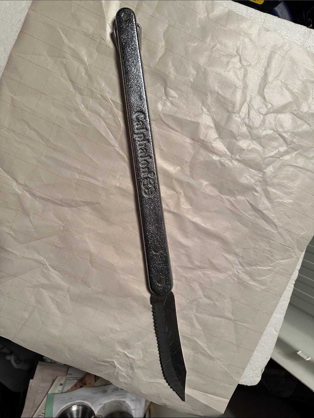 Vintage and rare Calphalon barbecue cutting utensil